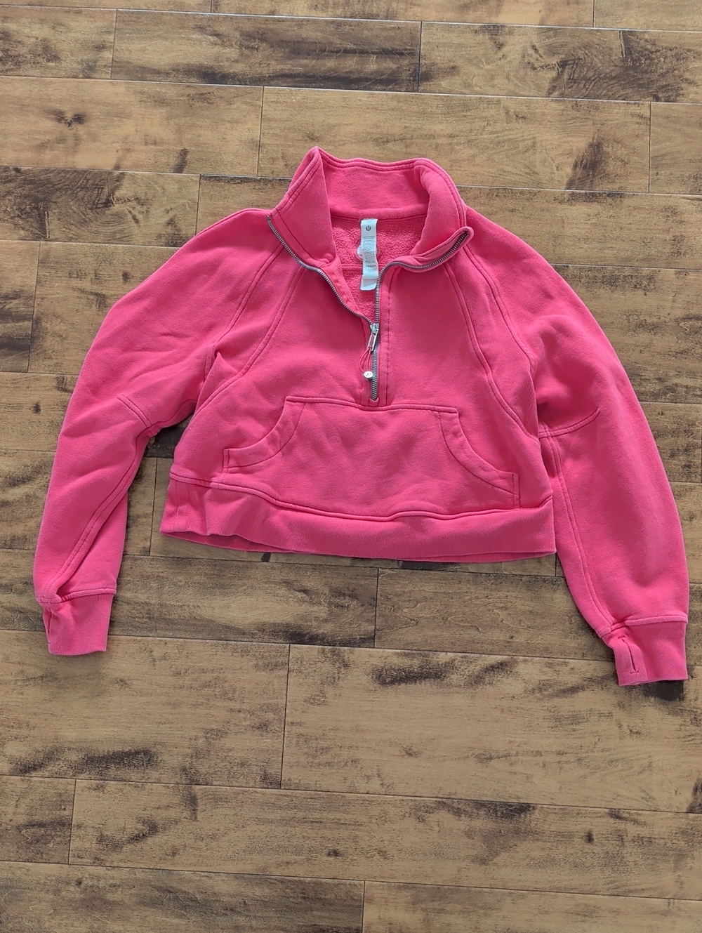 lululemon athletica Hot Pink Quarter-Zip Cropped Pullover